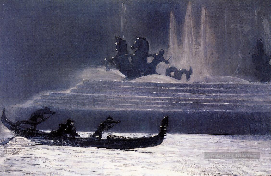 Les fontaines à la nuit Worlds Exposition Columbian réalisme marine peintre Winslow Homer Peintures à l'huile